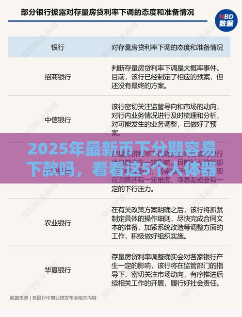 2025年最新币下分期容易下款吗，看看这5个人体器官贷款平台