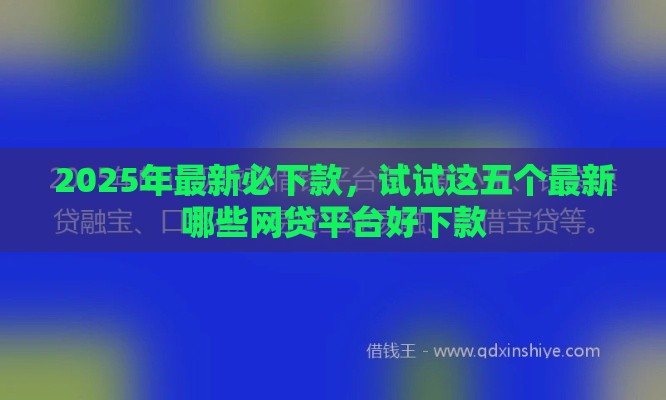 2025年最新必下款，试试这五个最新哪些网贷平台好下款