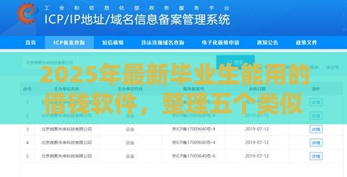 2025年最新毕业生能用的借钱软件，整理五个类似微博借钱的平台