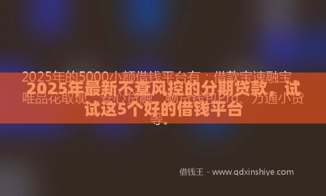 2025年最新不查风控的分期贷款，试试这5个好的借钱平台