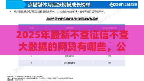 2025年最新不查征信不查大数据的网贷有哪些，公布五个分期贷款平台好