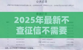 2025年最新不查征信不需要担保人的贷款，整合5个必下款的贷款平台