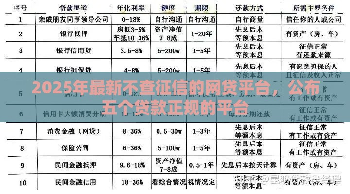 2025年最新不查征信的网贷平台，公布五个贷款正规的平台