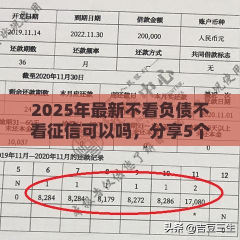 2025年最新不看负债不看征信可以吗，分享5个黑户借款口子