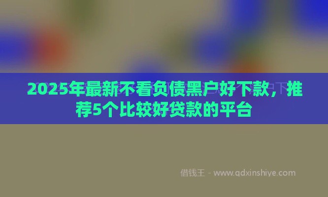 2025年最新不看负债黑户好下款，推荐5个比较好贷款的平台