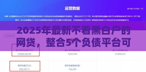 2025年最新不看黑白户的网贷，整合5个负债平台可以借钱
