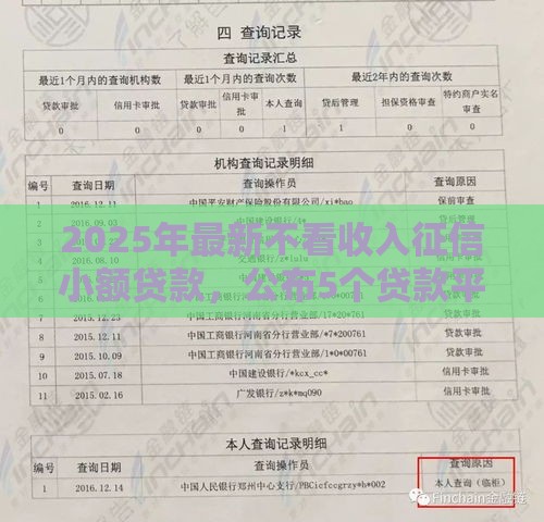2025年最新不看收入征信小额贷款，公布5个贷款平台不看征信不看逾期