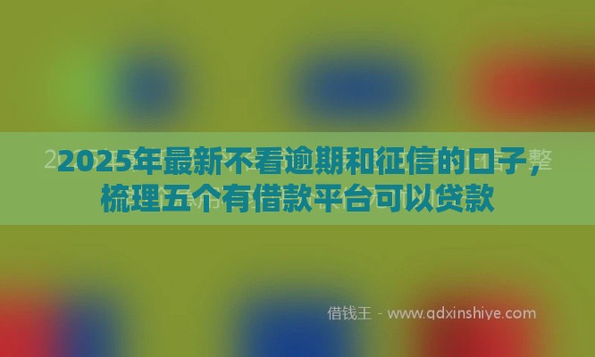 2025年最新不看逾期和征信的口子，梳理五个有借款平台可以贷款