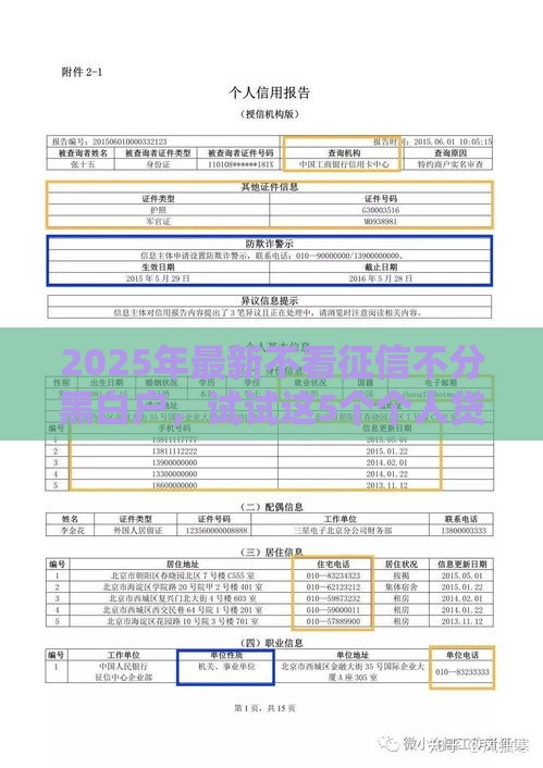 2025年最新不看征信不分黑白户，试试这5个个人贷款平台