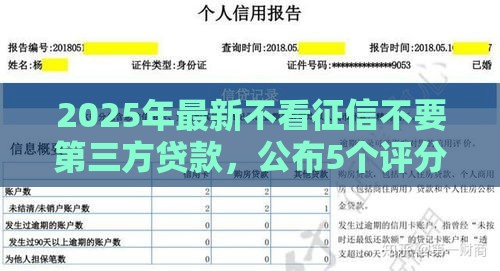2025年最新不看征信不要第三方贷款，公布5个评分不足可以在平台借钱