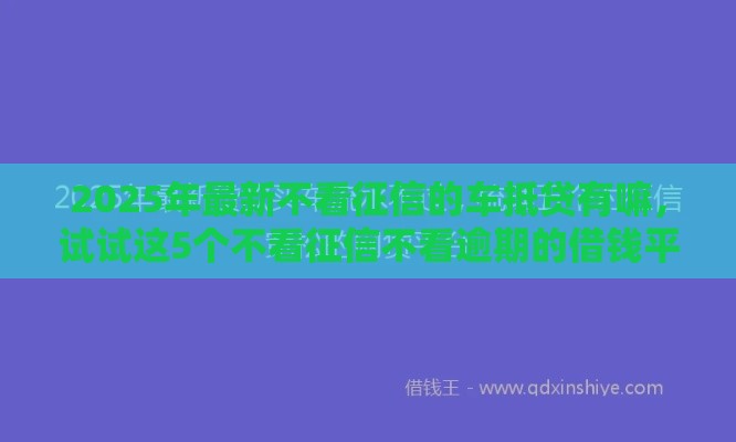 2025年最新不看征信的车抵贷有嘛,试试这5个不看征信不看逾期的借钱平台 2025年最新不看征信的车抵贷有嘛,试试这5个不看征信不看逾期的借钱平台