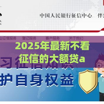 2025年最新不看征信的大额贷app，整合五个哪些是正规网贷平台