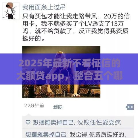 2025年最新不看征信的大额贷app，整合五个哪些是正规网贷平台