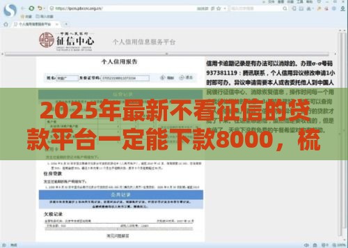 2025年最新不看征信的贷款平台一定能下款8000，梳理五个借钱免息平台