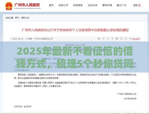 2025年最新不看征信的借钱方式，梳理5个秒你贷同款平台