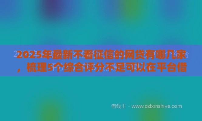 2025年最新不看征信的网贷有哪几家，梳理5个综合评分不足可以在平台借到钱