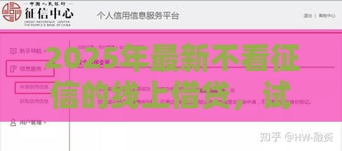 2025年最新不看征信的线上借贷，试试这5个不看征信容易下款的口子