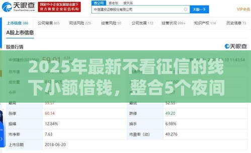 2025年最新不看征信的线下小额借钱，整合5个夜间能秒下款的高炮口子