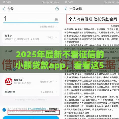 2025年最新不看征信的小额贷款app，看看这5个大学生小额贷款平台