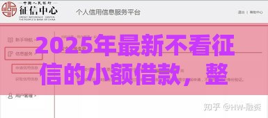 2025年最新不看征信的小额借款，整理五个征信黑查询多网贷多负债高还能百分百下款平台