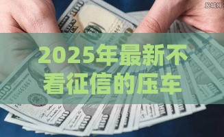 2025年最新不看征信的压车贷款，整合五个黑户口子秒下的