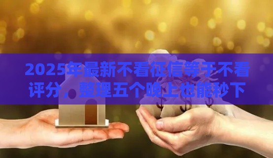 2025年最新不看征信等于不看评分，整理五个晚上也能秒下款的口子