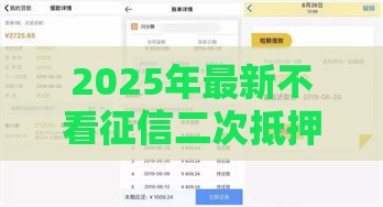 2025年最新不看征信二次抵押贷款，整合五个平台借钱容易通过不看负债