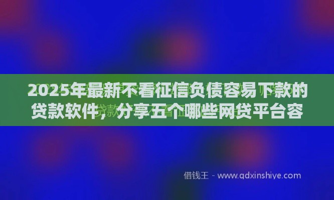 2025年最新不看征信负债容易下款的贷款软件，分享五个哪些网贷平台容易贷款