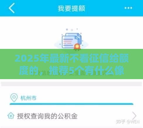 2025年最新不看征信给额度的，推荐5个有什么像安逸花这种软件