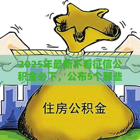 2025年最新不看征信公积金必下，公布5个那些贷款平台可靠