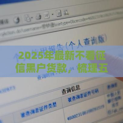 2025年最新不看征信黑户货款，梳理五个还有借款平台可以借钱