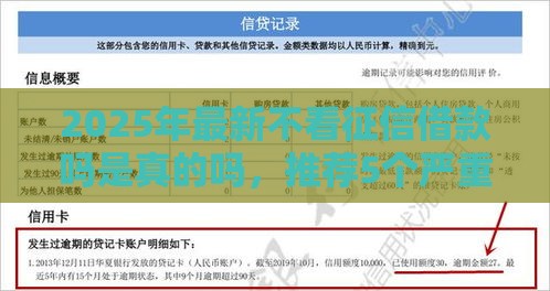 2025年最新不看征信借款吗是真的吗，推荐5个严重逾期还能借到款的平台