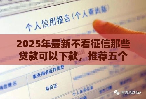 2025年最新不看征信那些贷款可以下款，推荐五个贷款软件容易通过