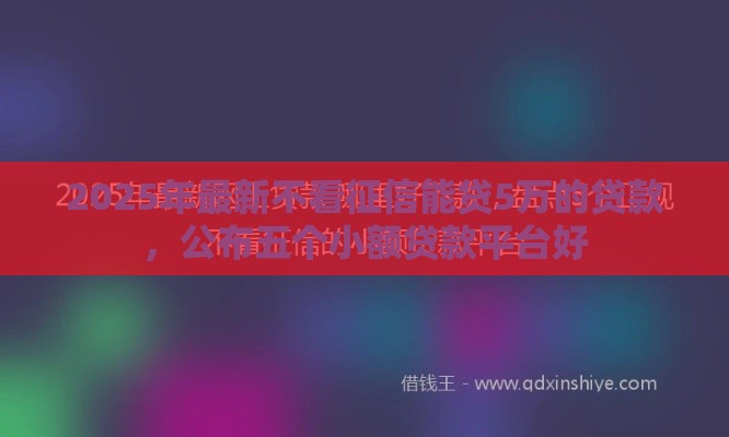 2025年最新不看征信能贷5万的贷款，公布五个小额贷款平台好