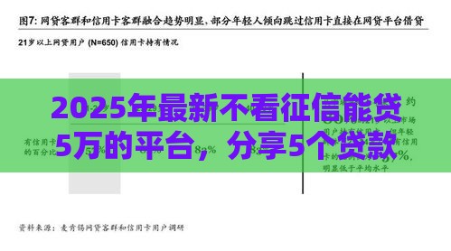2025年最新不看征信能贷5万的平台，分享5个贷款平台靠谱容易通过