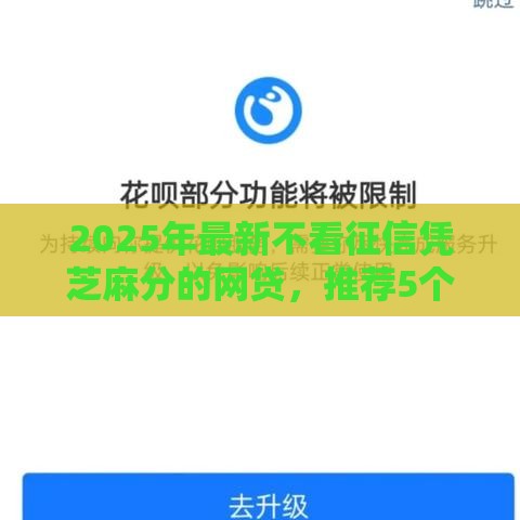 2025年最新不看征信凭芝麻分的网贷，推荐5个无需征信的贷款平台