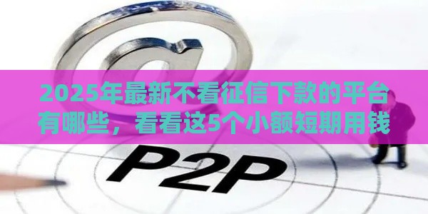 2025年最新不看征信下款的平台有哪些，看看这5个小额短期用钱平台好