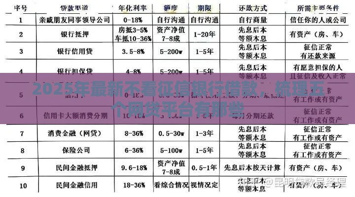 2025年最新不看征信银行借款，梳理五个网贷平台有那些