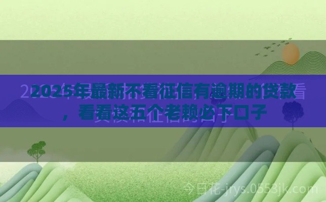 2025年最新不看征信有逾期的贷款，看看这五个老赖必下口子