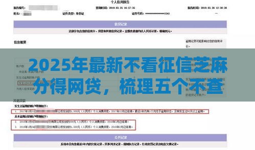 2025年最新不看征信芝麻分得网贷，梳理五个不查征信的网络贷款平台