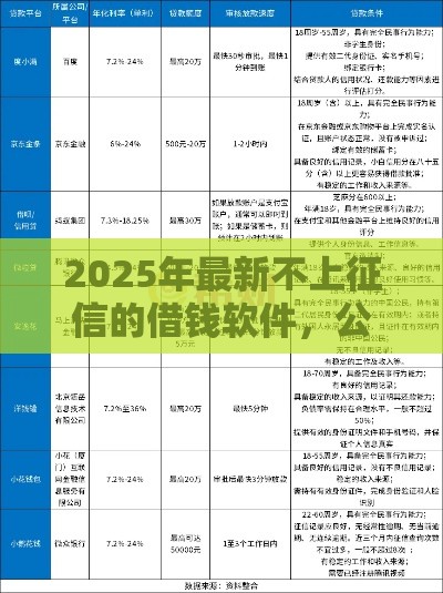 2025年最新不上征信的借钱软件，公布五个20岁贷款平台