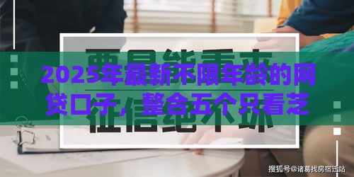 2025年最新不限年龄的网贷口子，整合五个只看芝麻分不看征信的纯线上审批平台