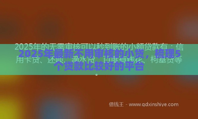 2025年最新不用审核的小贷，梳理5个贷款比较好的平台
