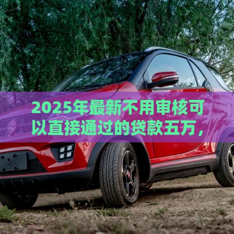 2025年最新不用审核可以直接通过的贷款五万，整理五个贷款经理平台