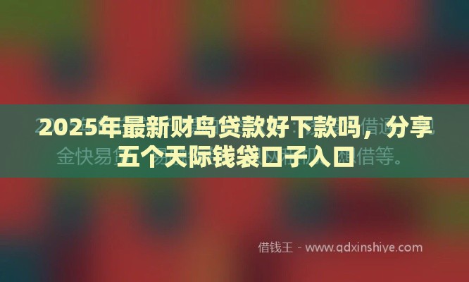 2025年最新财鸟贷款好下款吗，分享五个天际钱袋口子入口
