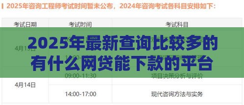 2025年最新查询比较多的有什么网贷能下款的平台有哪些，公布五个2025买会员有额度的口子