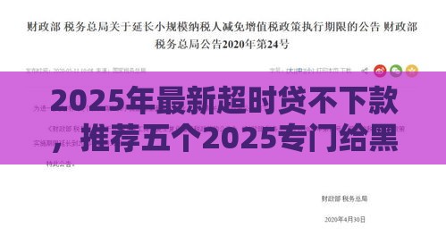 2025年最新超时贷不下款，推荐五个2025专门给黑户放款的平台