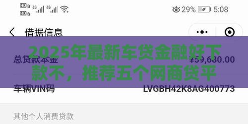 2025年最新车贷金融好下款不，推荐五个网商贷平台