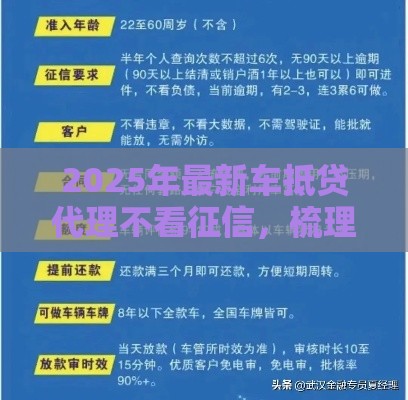 2025年最新车抵贷代理不看征信，梳理5个无抵押贷款平台