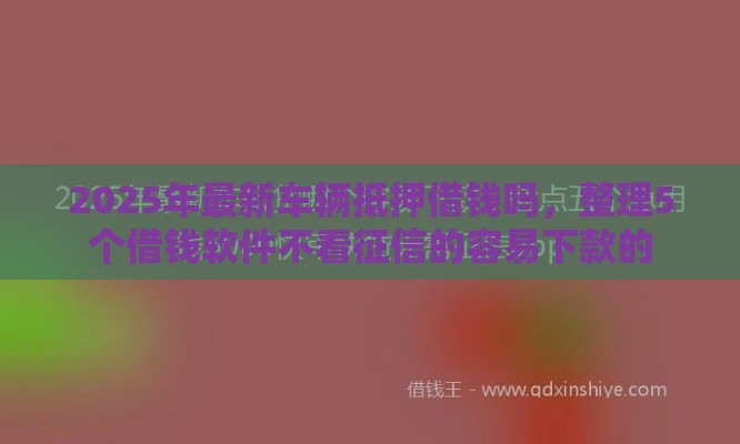2025年最新车辆抵押借钱吗，整理5个借钱软件不看征信的容易下款的